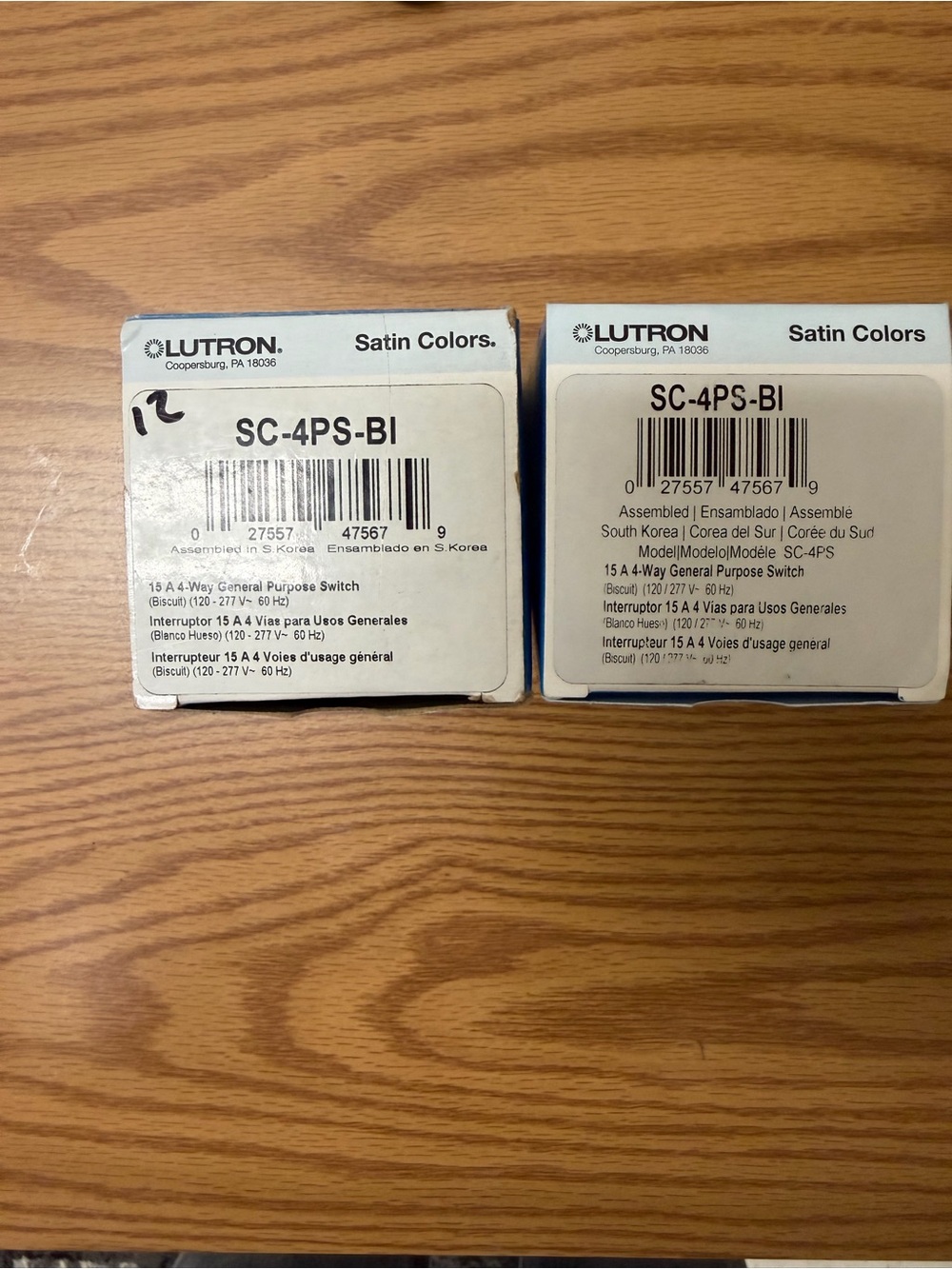 2 - Lutron Satin Colors SC-4PS-BI Biscuit 4-Way General Purpose Switch (New)